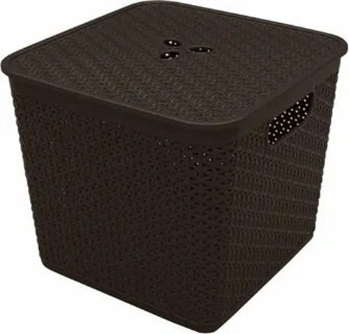 Корзина 21л 30*30*28см кв темный каштан Keeplex Rattan