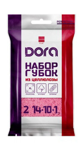 Салфетка 2шт 14*10*1см целлюлоза DORA                                                                                                                                                                                                                     