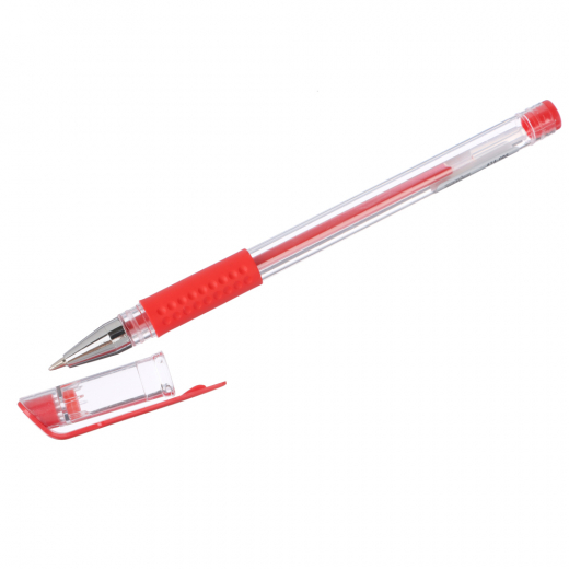 Ручка гелевая красная с рез держателем 14,9 см наконечник 0,5мм