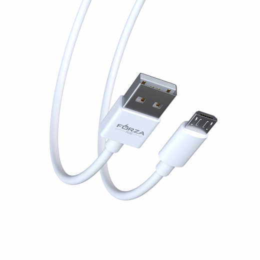 Кабель для зарядки Эталон Micro USB, 1м, 2А, в пластиковом боксе, белый, пакет