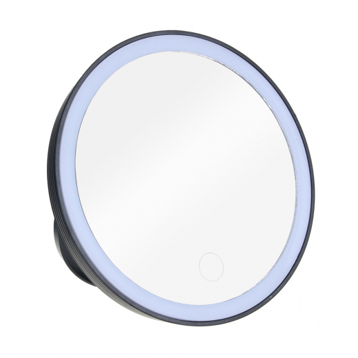 Зеркало с LED-подсветкой 4xAAA, USB-провод пластик стекло d15см