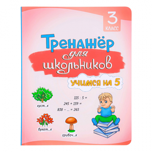 Книга развивающая &#34;Тренажер для школьников&#34;, 56 стр., 19,7х25,5см, 3 дизайна