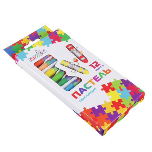 Восковые карандаши Пастель масляная 12 цветов в картонной коробке