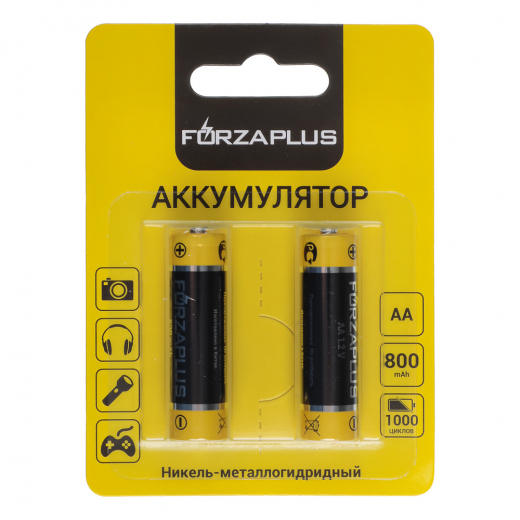 Аккумулятор Ni-Mh 800mAh AA 2шт в блистере 1,2В FORZA